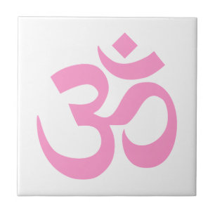 Pink Om Symbol Tile