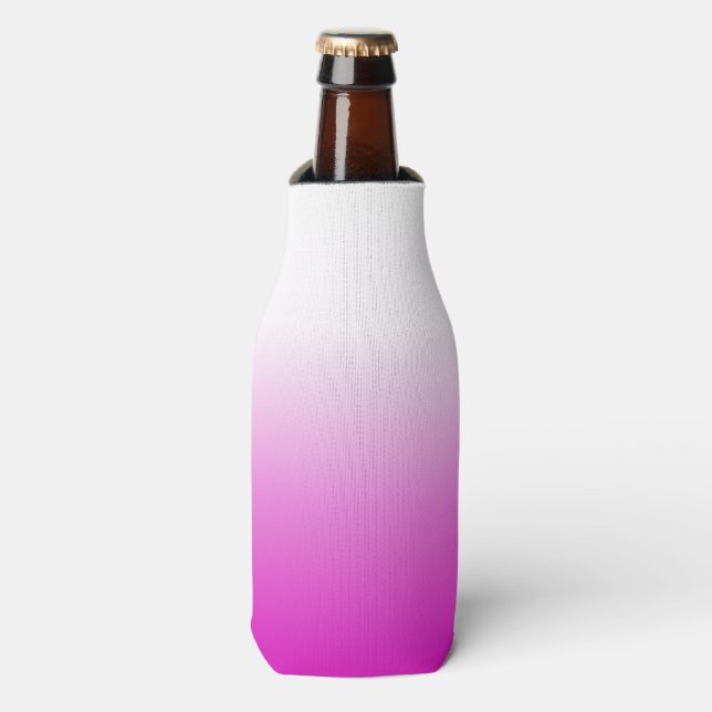 Pink Ombr Gradient Background Design-60416 Bottle Cooler (Bottle Front)