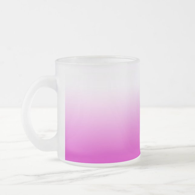 Pink Ombr Gradient Background Design-60416 Frosted Glass Coffee Mug (Left)