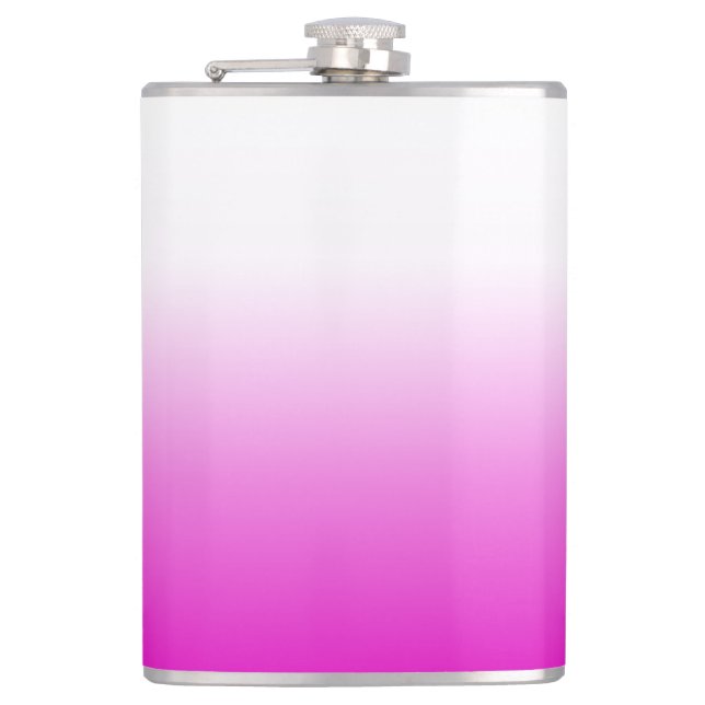 Pink Ombr Gradient Background Design-60416 Hip Flask (Front)