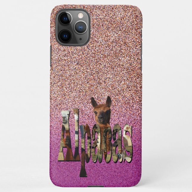 Pink Ombre Alpaca Design, iPhone Case (Back)