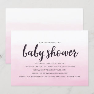 Pink Ombre Baby Shower Invitation
