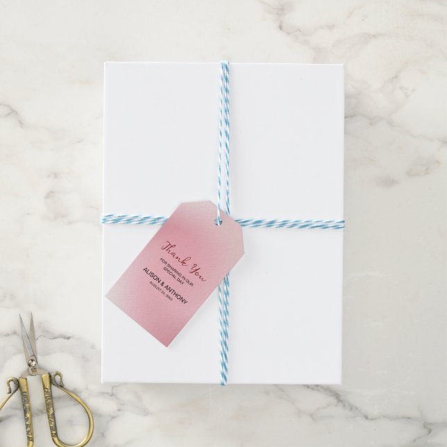 Pink Ombre Background Gift Tags (With Twine)