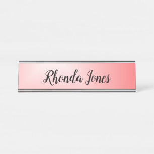 Pink Ombre Beauty Desk Name Plate