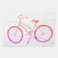 Pink ombre bicycle bike velo kitchen towel