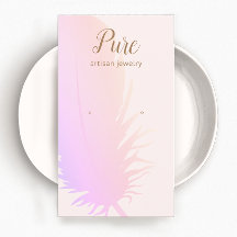 Pink Ombre Boho Feather Earring Display