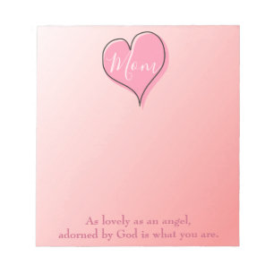 Pink Ombre Charming heart mom Notepad