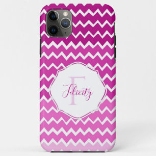 Pink Ombre Chevron Personalised iPhone Case