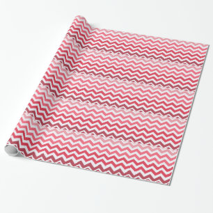Pink Ombre Chevron Stripes Wrapping Paper