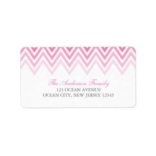 Pink Ombre Chevrons Label