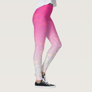 Pink Ombre Damask Leggings