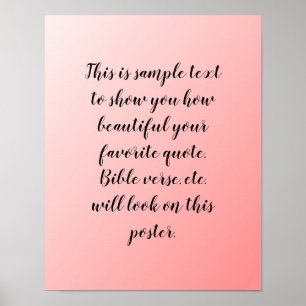 Pink Ombre Design for Quotes Poster