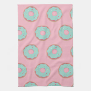 Pink Ombre Doughnuts Teal Doughnut Sprinkles Baker Tea Towel