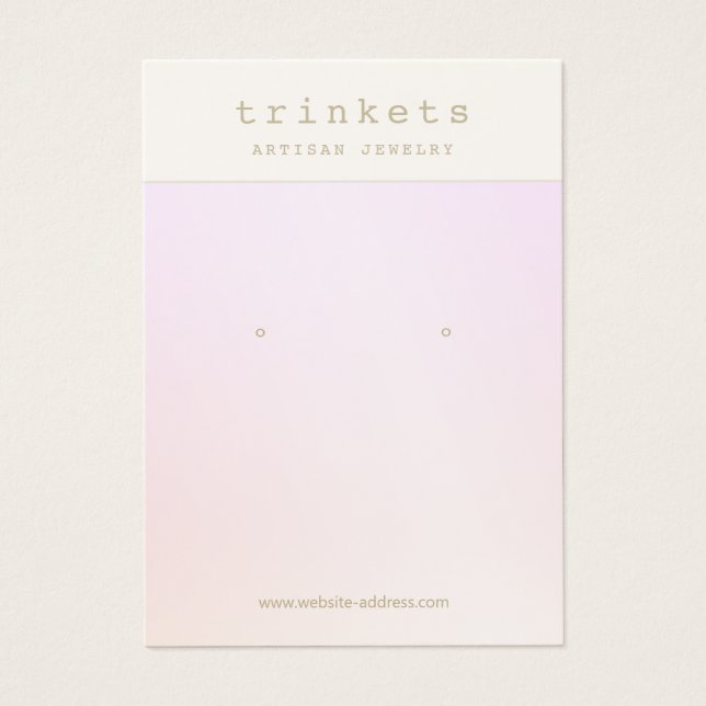 Pink Ombre  Earring Jewellery Display Card (Front)