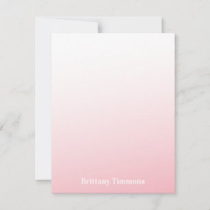 Pink Ombre Flat Note Card