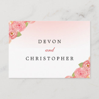 Pink Ombre Floral Watercolor Response Cards