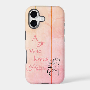 Pink Ombré Girl Who Loves Horses Script Girly
