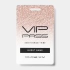 Pink Ombre Glitter Bachelorette VIP Pass Lanyard