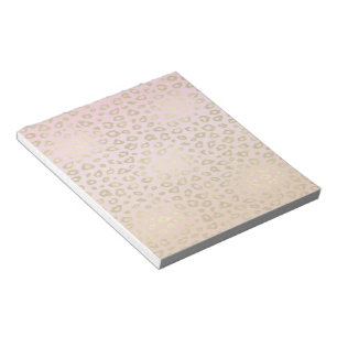 Pink Ombre Gold Leopard Print Notepad