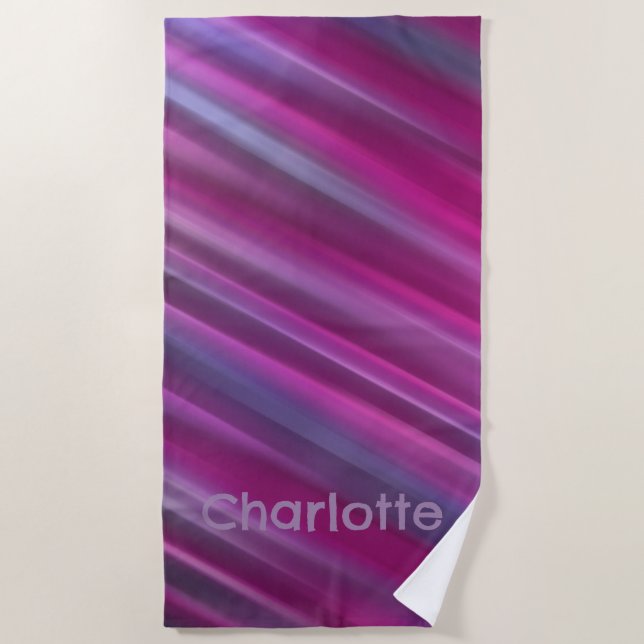 Pink Ombre Gradient Beach Towel (Front)