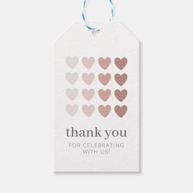 Pink Ombre Hearts Gift Tags (Front)