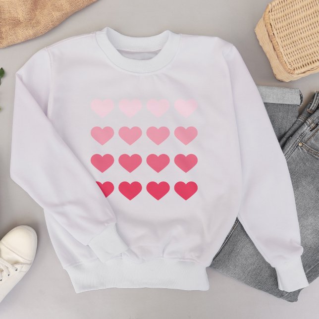 Pink Ombre Hearts Valentines Day Sweatshirt (Creator Uploaded)