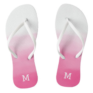 Pink Ombre Monogram flipflops