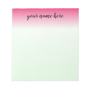 Pink Ombre Personalised Notepad