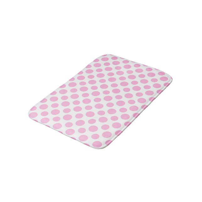 Pink Ombre Polka Dots Bath Mat (Angled)