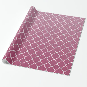 Pink Ombre Quatrefoil Wrapping Paper