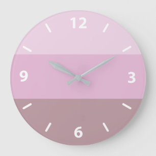 Pink Ombre Striped Large Clock