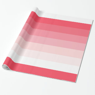 Pink Ombre Stripes Birthday Wrapping Paper