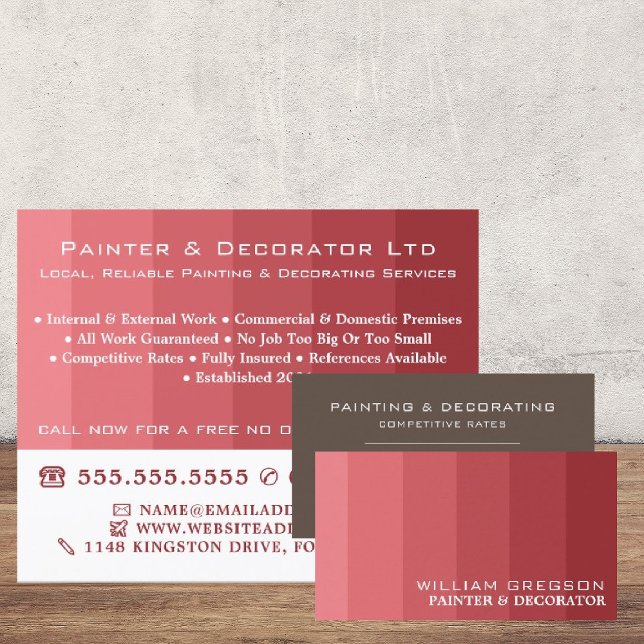 Pink Ombre Stripes, Painter & Decorator Flyer (Creator Uploaded)