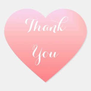 Pink Ombre Thank You Heart Sticker