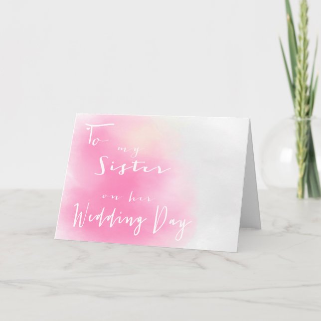 Pink Ombre - To My Sister On Her Wedding Day Card (Front)