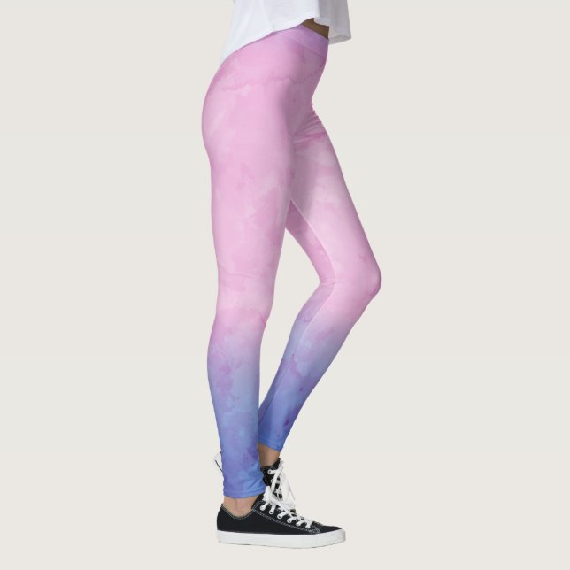 Pink Ombre Watercolor Leggings (Right)