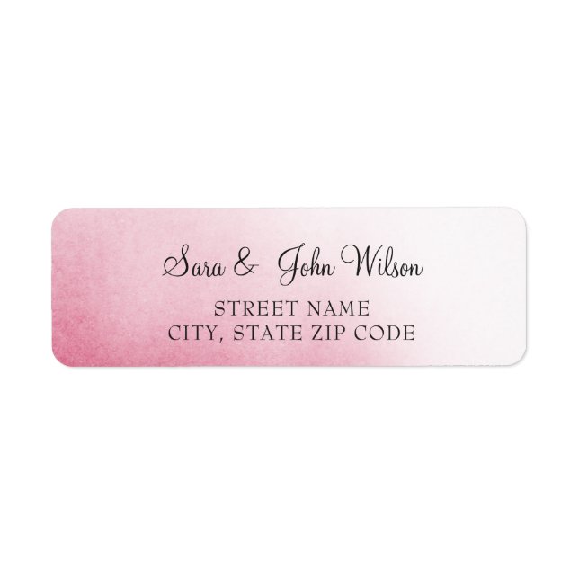 Pink Ombre Wedding address labels (Front)