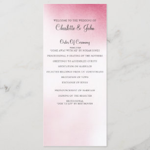 Pink Ombre Wedding programs Programme