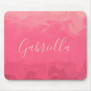 Pink Ombre With Name Mouse Mat