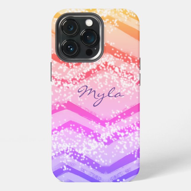 Pink Ombre Zig Zag  iPhone Case (Back)