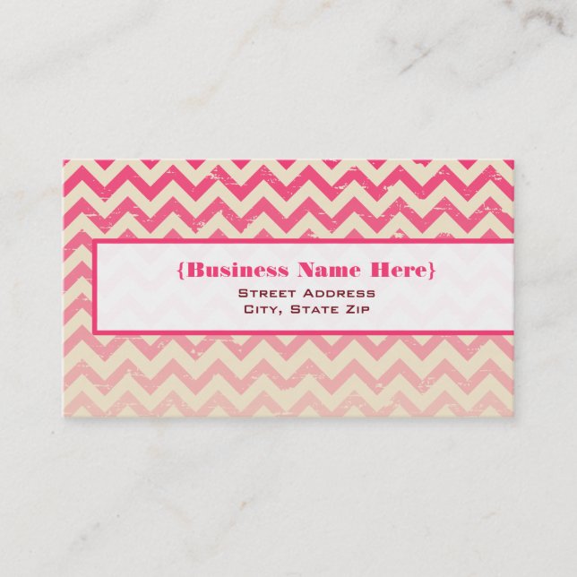 Pink Ombre Zigzag All Purpose Business Card (Front)