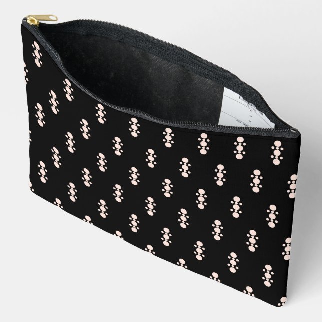 Pink on Black  Accessory Pouch (Open)