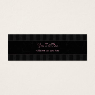 Pink on Black Floral Wisps, Stripes with Monogram