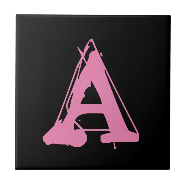 Pink on Black Letter Tiles (Front)