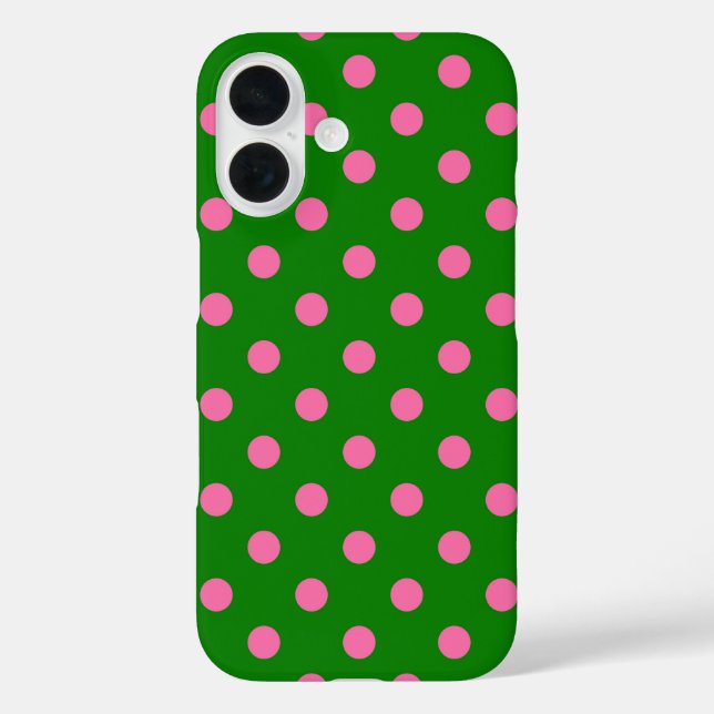 Pink On Green Polka Dots Pattern Design  Case-Mate iPhone Case (Back)