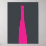 Pink on Grey Bottle  Poster<br><div class="desc">#Go pink with a modern pink on grey poster for your wall decor!</div>