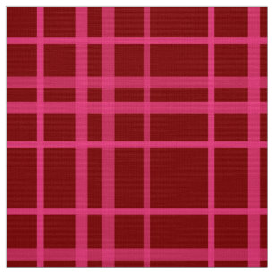 Pink On Maroon Red Tartan Plaid Pattern Design  Fabric