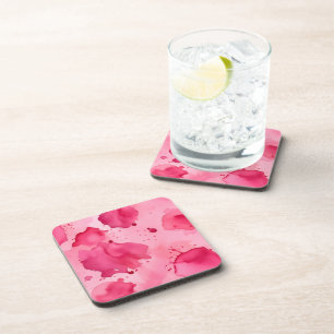 Pink on Pink Abstract  Coaster