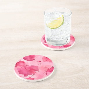 Pink on Pink Abstract  Coaster