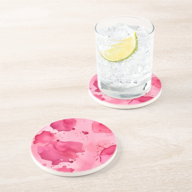 Pink on Pink Abstract  Coaster (Side)